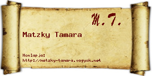 Matzky Tamara névjegykártya